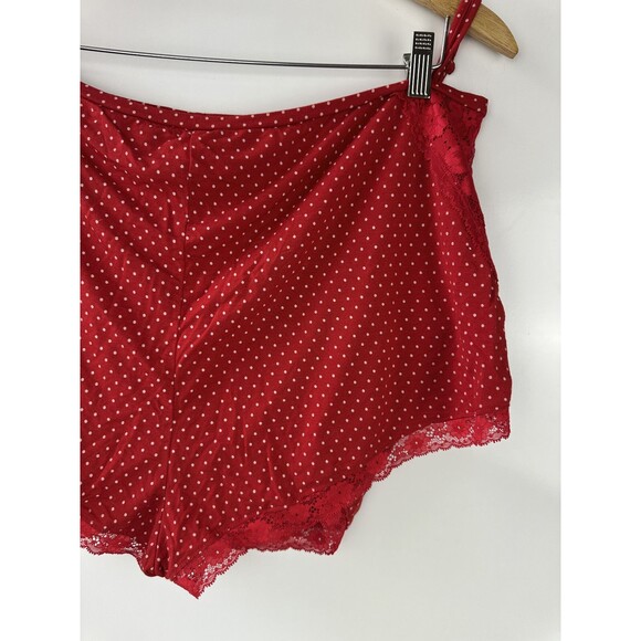 Victoria's Secret Stretch Modal Lace Back Cami Shorts Set Red Pink Polka Dot XXL - Picture 12 of 16